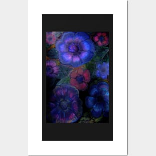 BRIGHT TROPICAL NIGHT BLOOMS EXOTIC ART POSTER FLORAL DECO PRINT Posters and Art